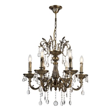 Brilagi - Lampadario a sospensione con catena CLASSIC 6xE14/60W/230V ottone