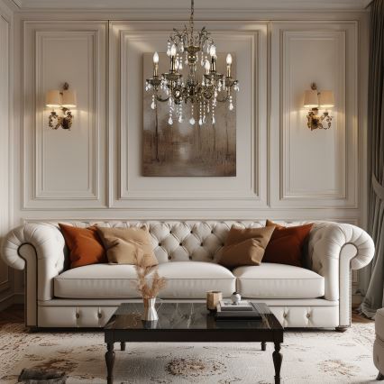 Brilagi - Lampadario a sospensione con catena CLASSIC 6xE14/60W/230V ottone