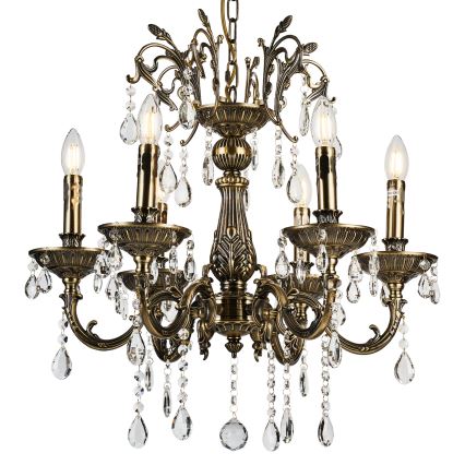 Brilagi - Lampadario a sospensione con catena CLASSIC 6xE14/60W/230V ottone