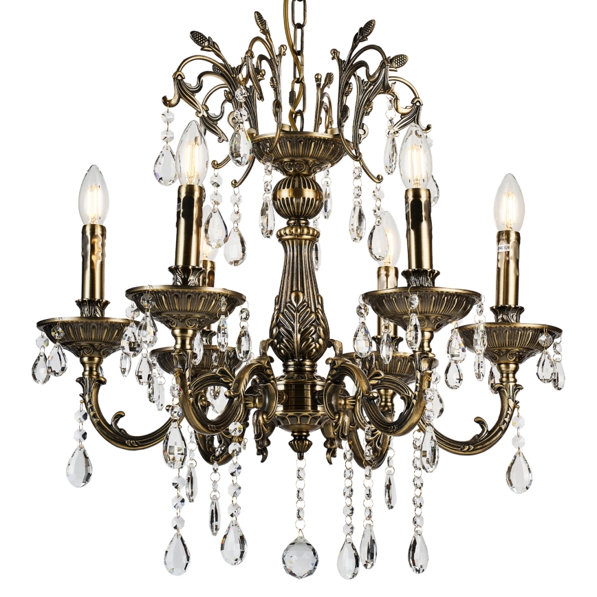 Brilagi - Lampadario a sospensione con catena CLASSIC 6xE14/60W/230V ottone