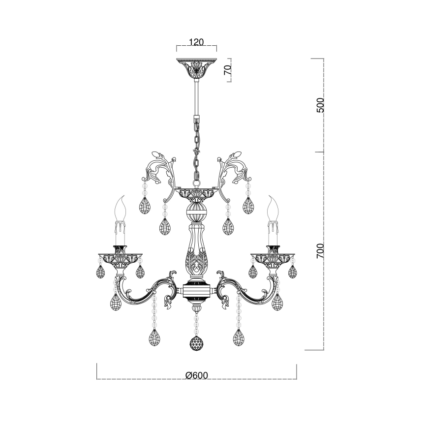 Brilagi - Lampadario a sospensione con catena CLASSIC 6xE14/60W/230V ottone