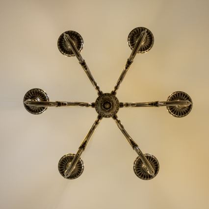 Brilagi - Lampadario a sospensione con catena CLASSIC 6xE14/60W/230V ottone