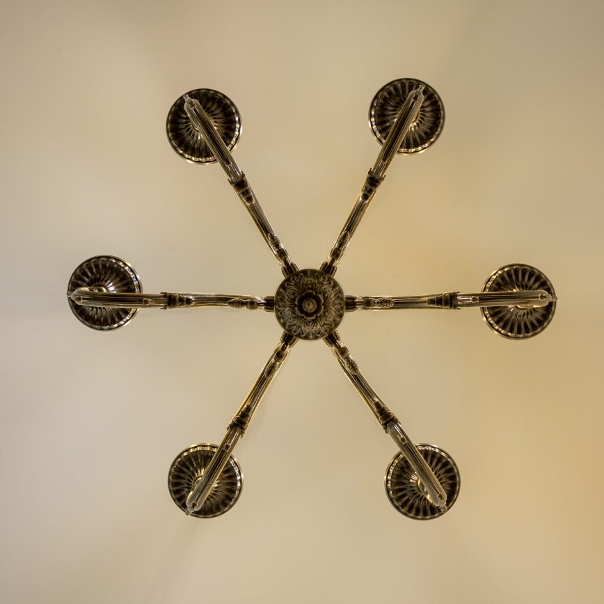 Brilagi - Lampadario a sospensione con catena CLASSIC 6xE14/60W/230V ottone
