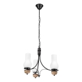 Brilagi - Lampadario a sospensione con catena COTTAGE 3xE14/40W/230V faggio/bianco