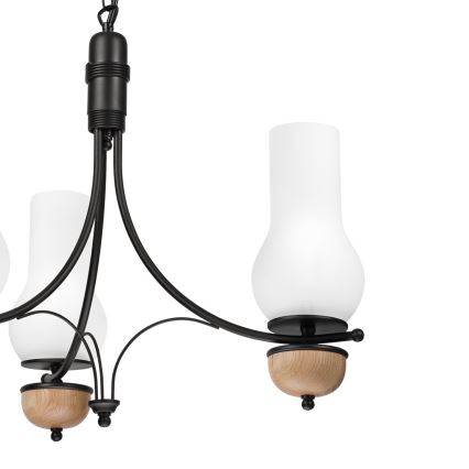 Brilagi - Lampadario a sospensione con catena COTTAGE 3xE14/40W/230V faggio/bianco