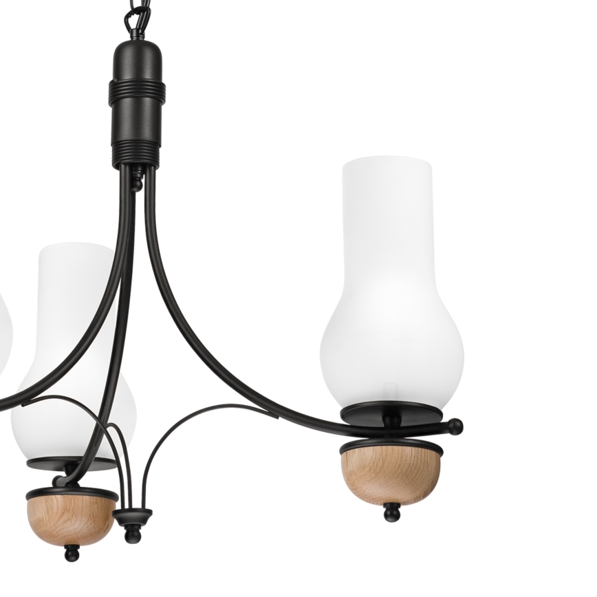 Brilagi - Lampadario a sospensione con catena COTTAGE 3xE14/40W/230V faggio/bianco