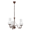Brilagi - Lampadario a sospensione con catena COTTAGE 3xE14/40W/230V marrone/bianco
