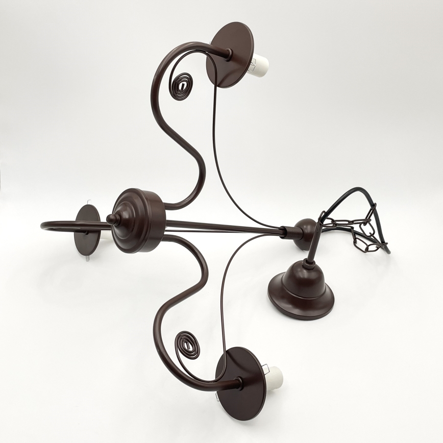 Brilagi - Lampadario a sospensione con catena COTTAGE 3xE14/40W/230V marrone/bianco