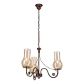 Brilagi - Lampadario a sospensione con catena COTTAGE 3xE14/40W/230V marrone