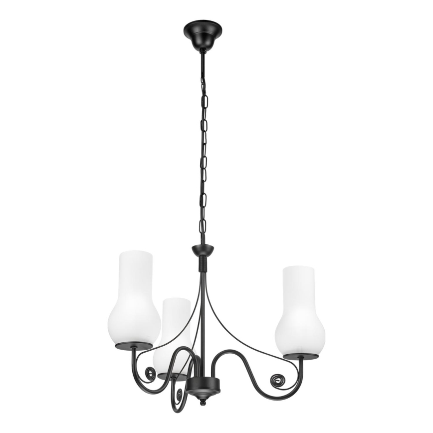 Brilagi - Lampadario a sospensione con catena COTTAGE 3xE14/40W/230V nero/bianco