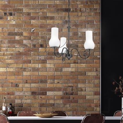 Brilagi - Lampadario a sospensione con catena COTTAGE 3xE14/40W/230V nero/bianco