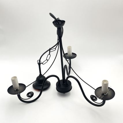 Brilagi - Lampadario a sospensione con catena COTTAGE 3xE14/40W/230V nero/bianco