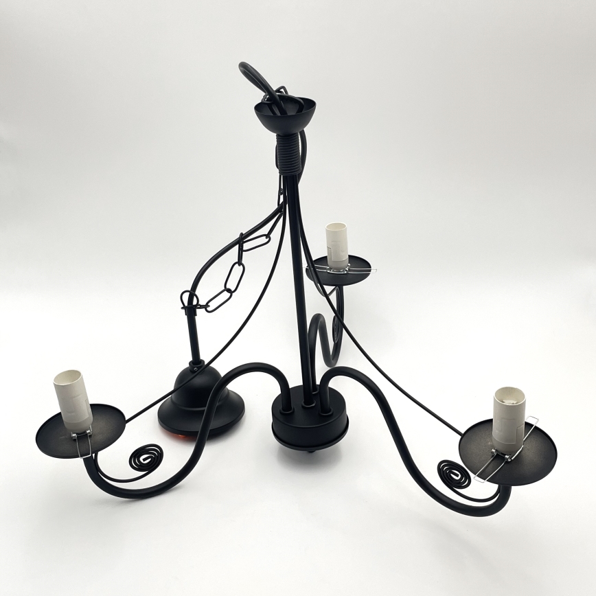 Brilagi - Lampadario a sospensione con catena COTTAGE 3xE14/40W/230V nero/bianco
