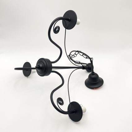 Brilagi - Lampadario a sospensione con catena COTTAGE 3xE14/40W/230V nero/bianco