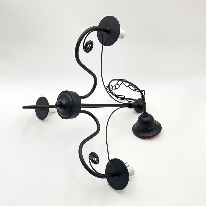 Brilagi - Lampadario a sospensione con catena COTTAGE 3xE14/40W/230V nero/bianco
