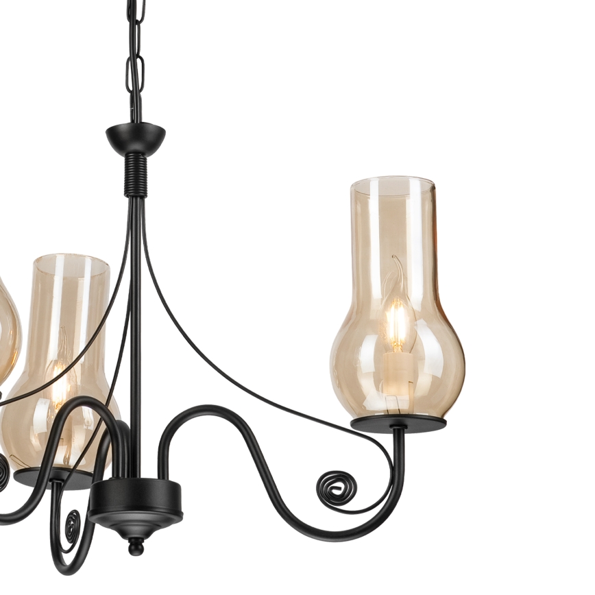 Brilagi - Lampadario a sospensione con catena COTTAGE 3xE14/40W/230V nero/marrone