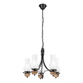 Brilagi - Lampadario a sospensione con catena COTTAGE 5xE14/40W/230V faggio/bianco