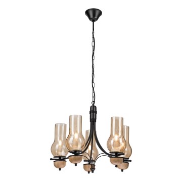 Brilagi - Lampadario a sospensione con catena COTTAGE 5xE14/40W/230V faggio/marrone