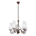 Brilagi - Lampadario a sospensione con catena COTTAGE 5xE14/40W/230V marrone/bianco