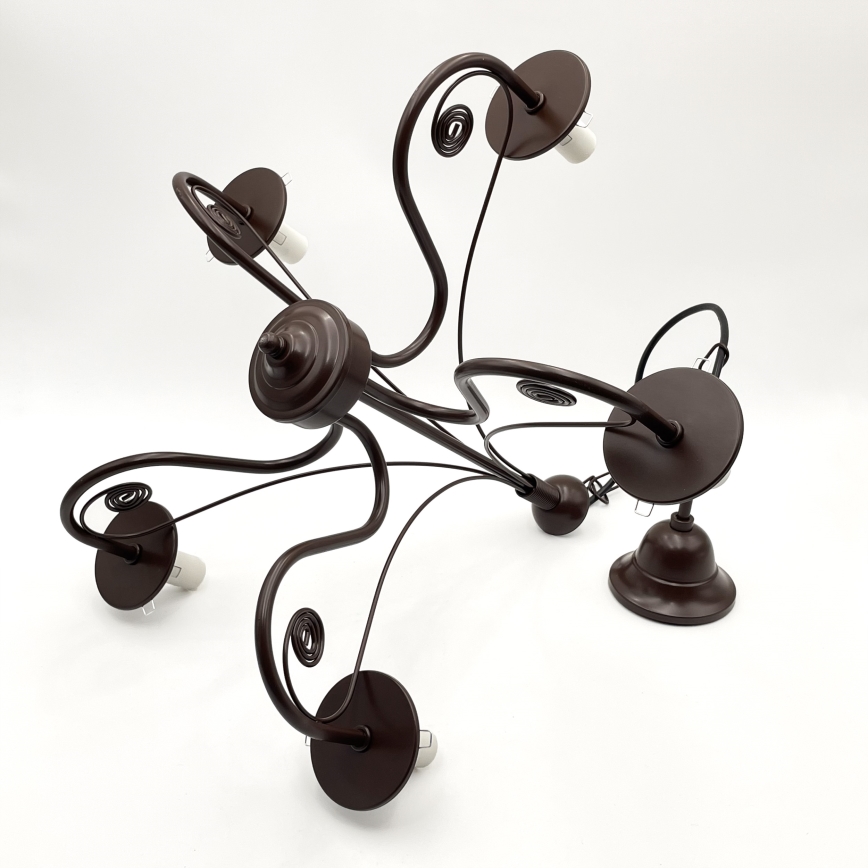 Brilagi - Lampadario a sospensione con catena COTTAGE 5xE14/40W/230V marrone