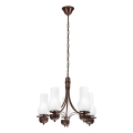 Brilagi - Lampadario a sospensione con catena COTTAGE 5xE14/40W/230V quercia/bianco