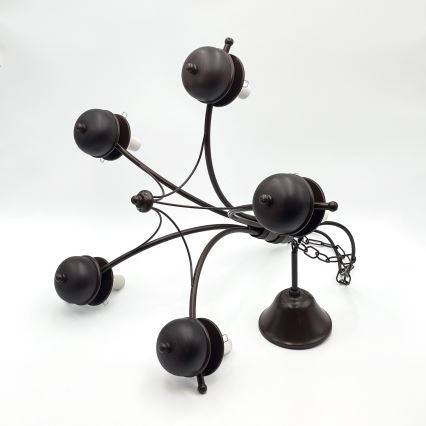 Brilagi - Lampadario a sospensione con catena COTTAGE 5xE14/40W/230V quercia/marrone