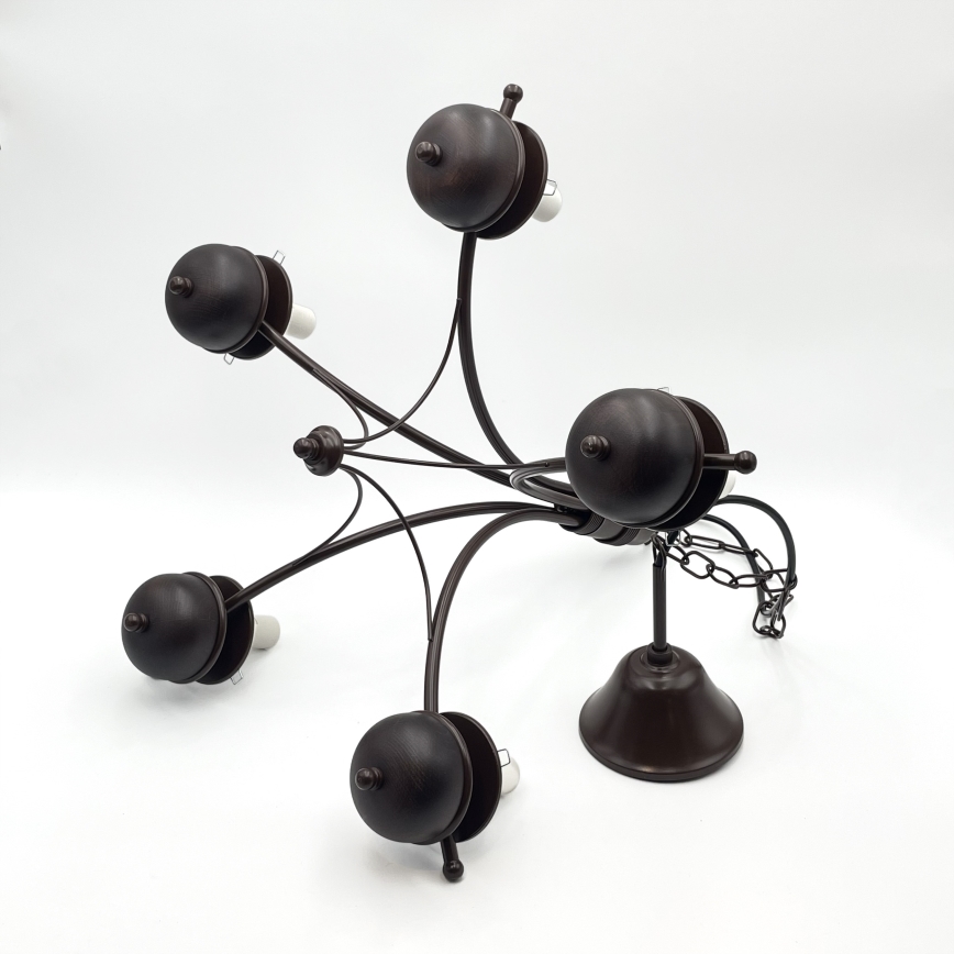 Brilagi - Lampadario a sospensione con catena COTTAGE 5xE14/40W/230V quercia/marrone