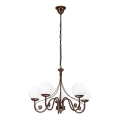 Brilagi - Lampadario a sospensione con catena COTTAGE 5xG9/40W/230V marrone/bianco