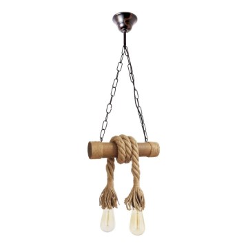 Brilagi - Lampadario a sospensione con catena KOS 2xE27/60W/230V faggio