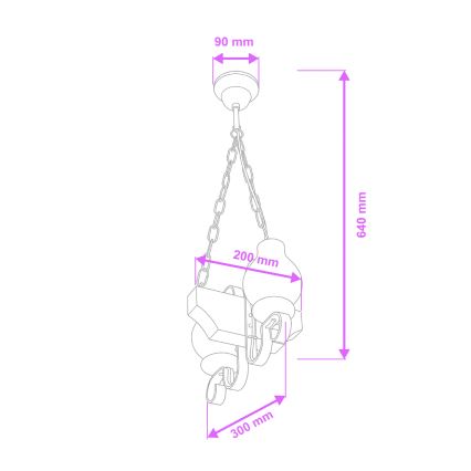 Brilagi - Lampadario a sospensione con catena QUEEN 2xE14/40W/230V faggio/color crema
