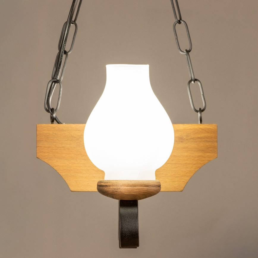 Brilagi - Lampadario a sospensione con catena QUEEN 2xE14/40W/230V faggio