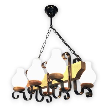 Brilagi - Lampadario a sospensione con catena QUEEN 6xE14/40W/230V faggio