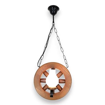 Brilagi - Lampadario a sospensione con catena ROATA 2xE14/40W/230V faggio/noce