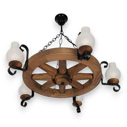 Brilagi - Lampadario a sospensione con catena ROATA 5xE14/40W/230V faggio