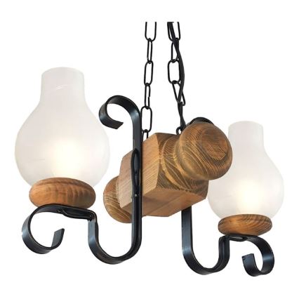 Brilagi - Lampadario a sospensione con catena RUSTIC 2xE14/40W/230V faggio