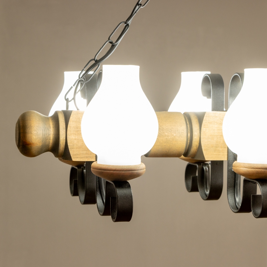 Brilagi - Lampadario a sospensione con catena RUSTIC 6xE14/40W/230V faggio