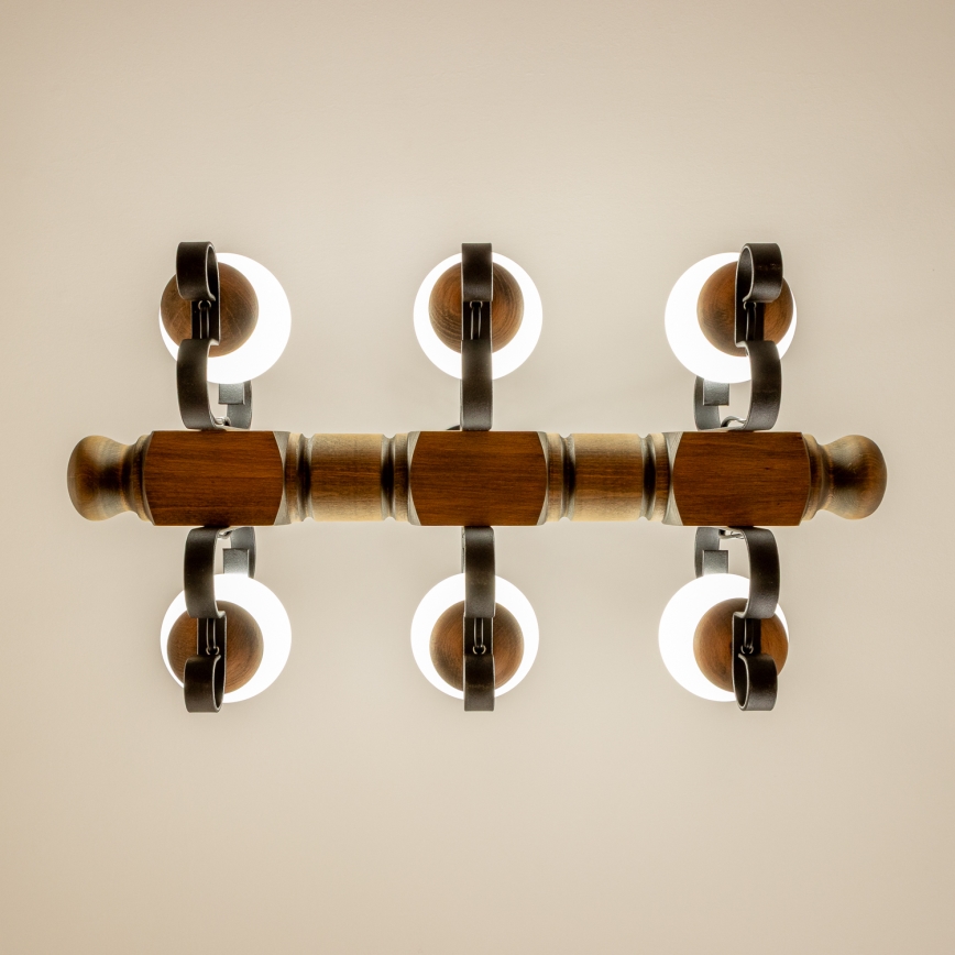 Brilagi - Lampadario a sospensione con catena RUSTIC 6xE14/40W/230V faggio