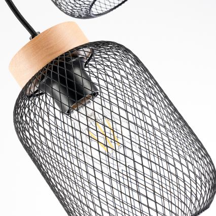 Brilagi - Lampadario a sospensione con cavo BASKLITE 3xE27/15W/230V legno/nero