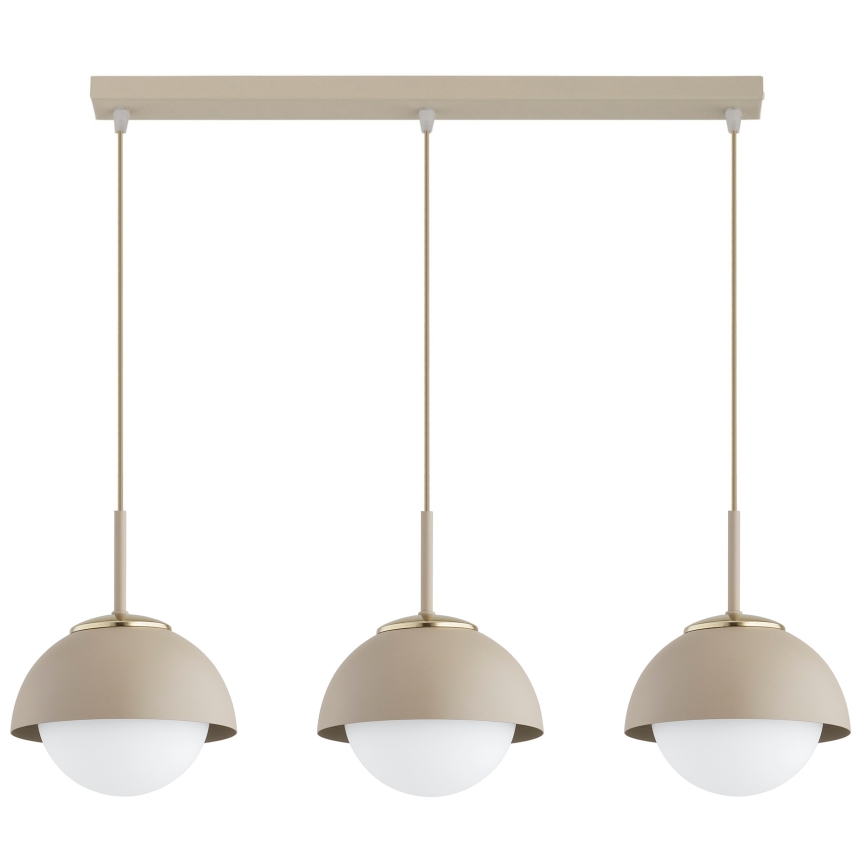 Brilagi - Lampadario a sospensione con cavo COSMO 3xE27/60W/230V beige/oro