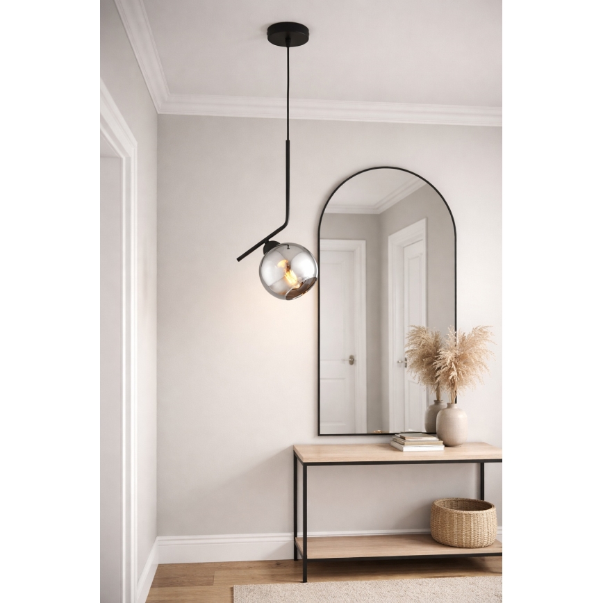 Brilagi - Lampadario a sospensione con cavo DIOR 1xE27/60W/230V nero/grigio fumé