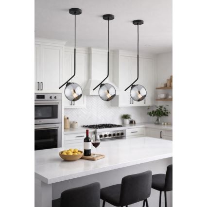 Brilagi - Lampadario a sospensione con cavo DIOR 1xE27/60W/230V nero/grigio fumé
