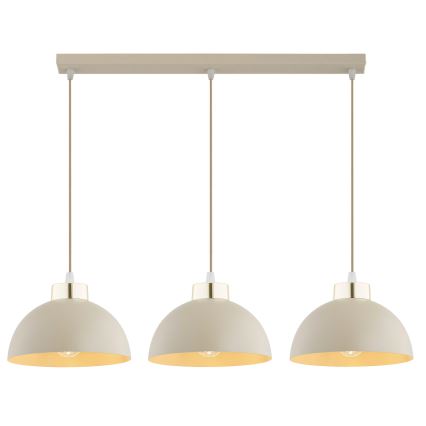 Brilagi - Lampadario a sospensione con cavo MOON 3xE27/60W/230V beige/oro