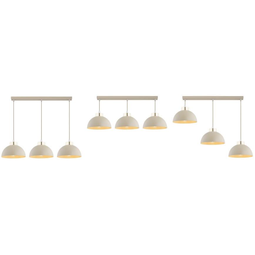 Brilagi - Lampadario a sospensione con cavo MOON 3xE27/60W/230V beige/oro