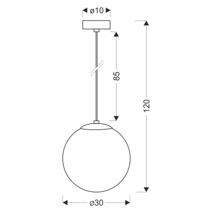 BRILAGI - Lampadario a sospensione con cavo POLOS 1xE27/40W/230V Ø 30 cm nero