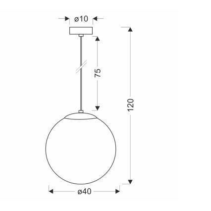 BRILAGI - Lampadario a sospensione con cavo POLOS 1xE27/40W/230V Ø 40 cm nero