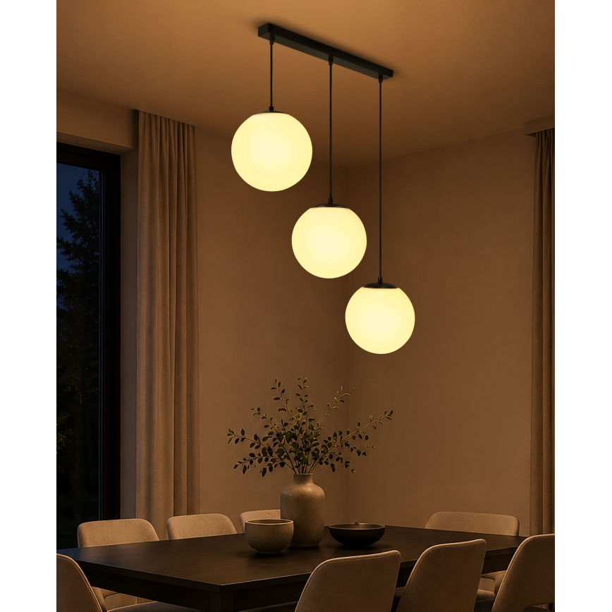 BRILAGI - Lampadario a sospensione con cavo POLOS 3xE27/40W/230V nero