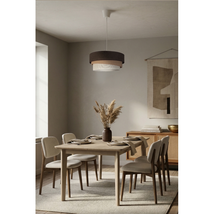 Brilagi - Lampadario a sospensione con cavo TRIO 1xE27/60W/230V Ø 40 cm marrone/beige/bianco