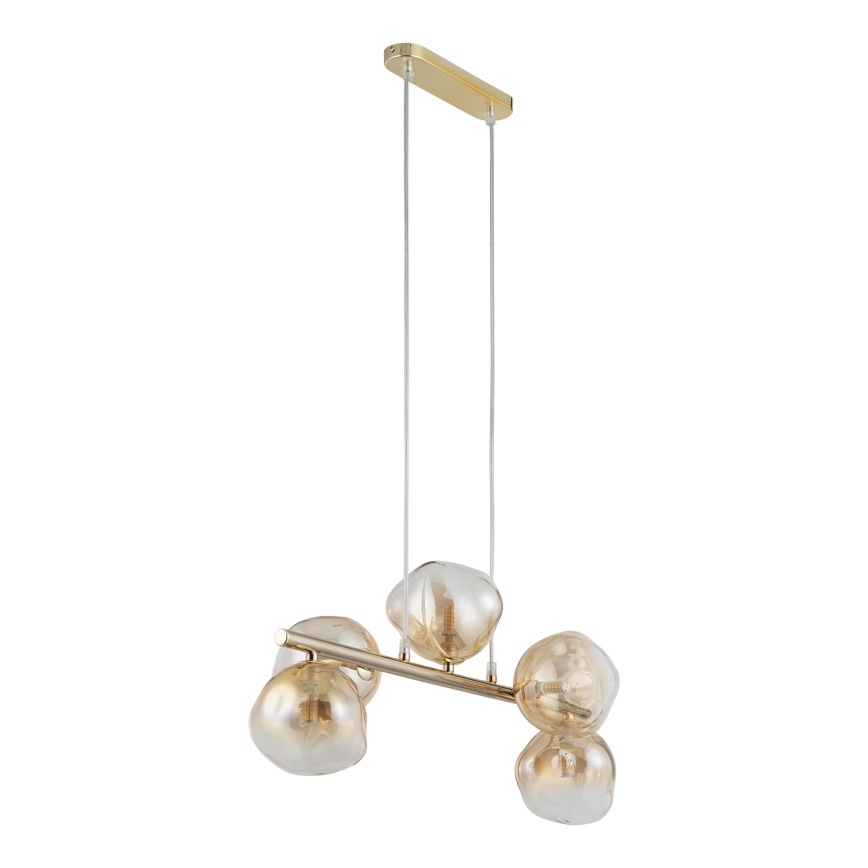 Brilagi - Lampadario a sospensione con cavo VULCANO 5xG9/8W/230V oro/beige fumé