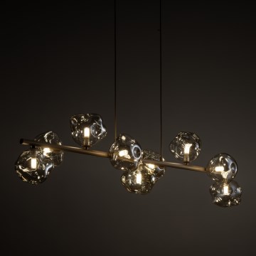 Brilagi - Lampadario a sospensione con cavo VULCANO 9xG9/8W/230V beige/beige fumé