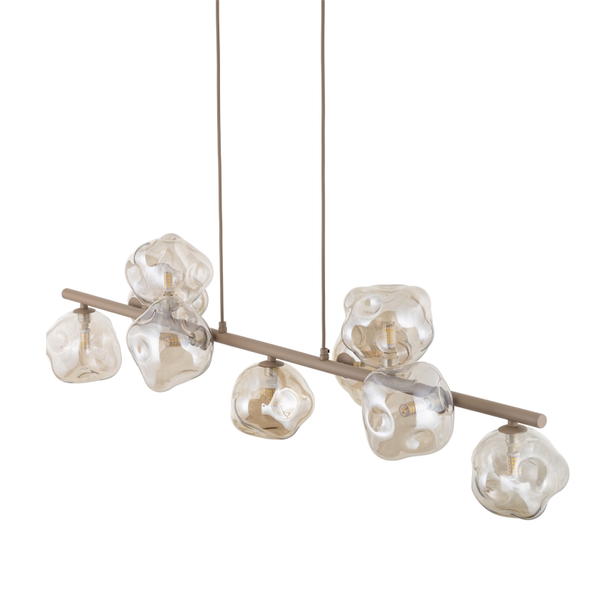 Brilagi - Lampadario a sospensione con cavo VULCANO 9xG9/8W/230V beige/beige fumé
